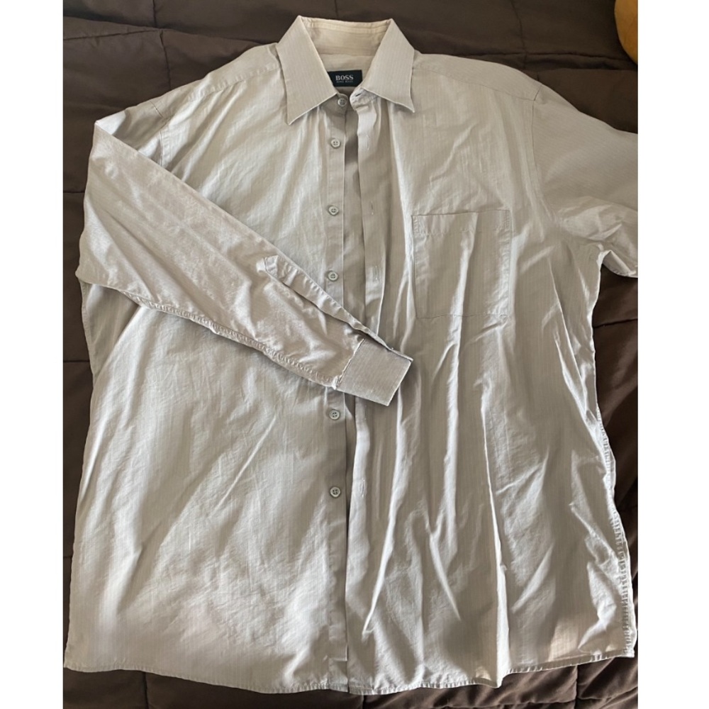 boss beige xl button up